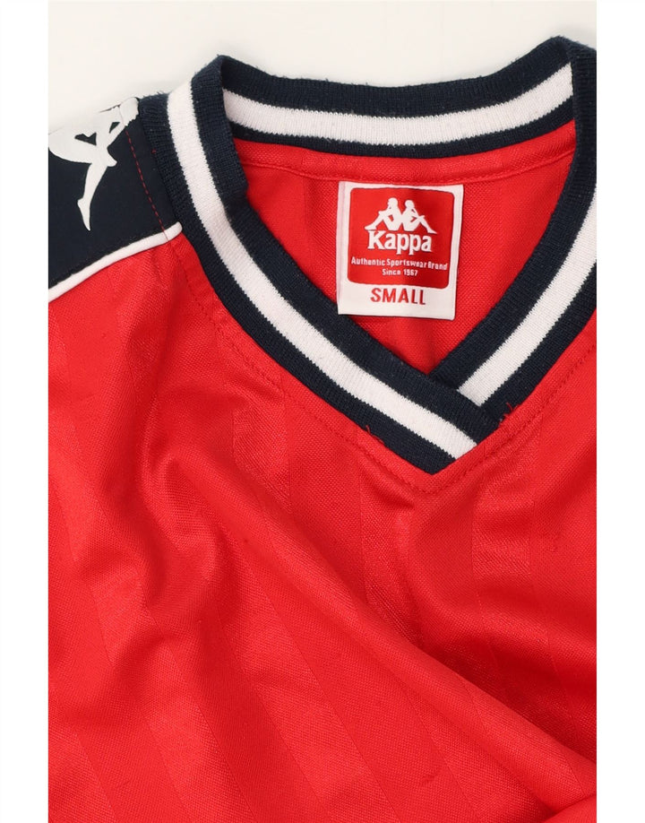 KAPPA Hombre Camiseta Gráfica Top Small Rojo Colorblock