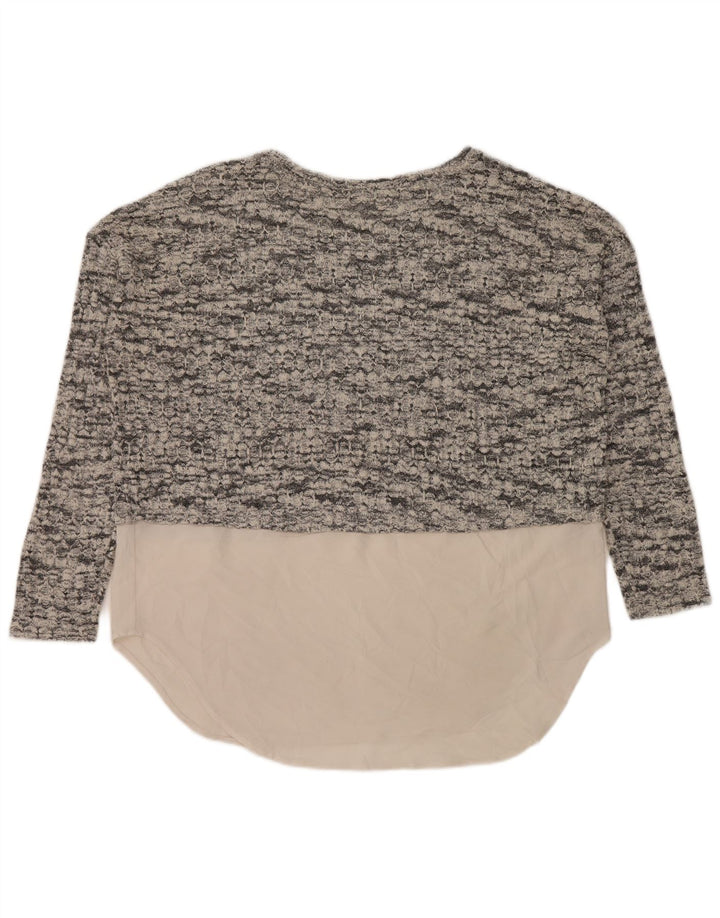 Zara - Jersey extragrande con cuello barco para mujer, talla 40, color gris medio