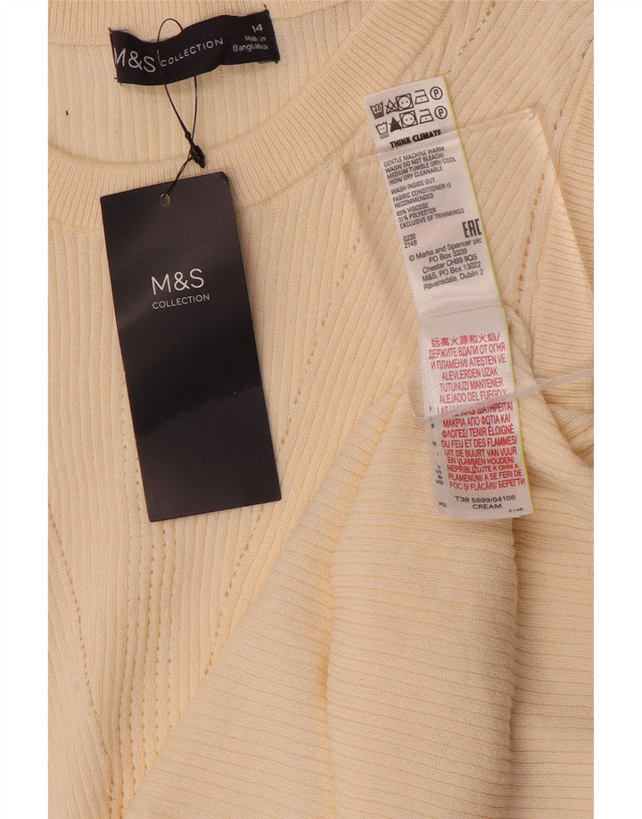 Marks & Spencer - Camiseta sin mangas para mujer, talla 40, talla mediana, algodón blanco roto