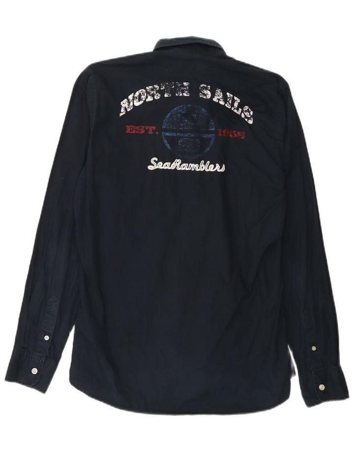 North Sails Camisa Estampada Hombre Small Azul Marino Algodón