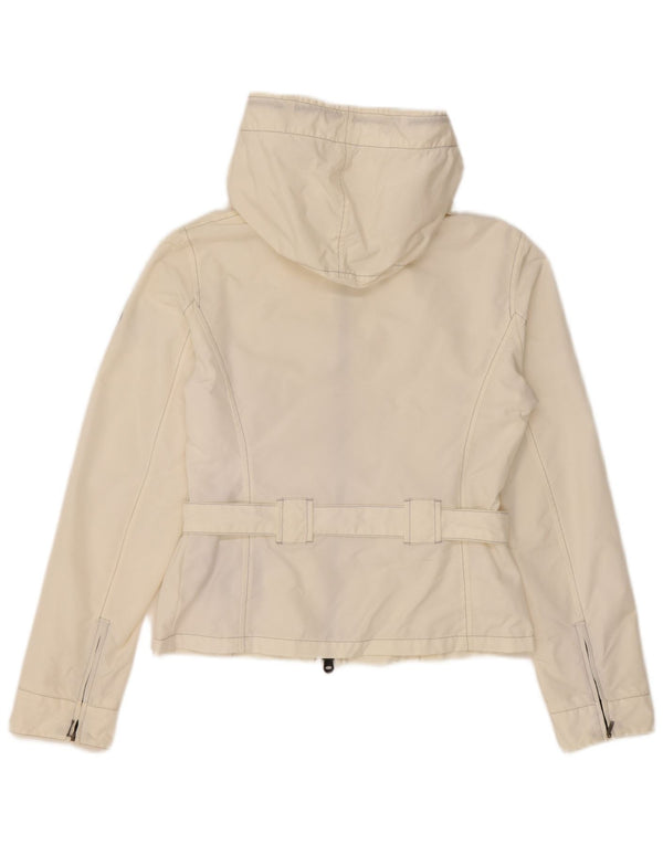 Refrigiwear Chaqueta impermeable corta con capucha para mujer UK 12 Medium White Polyamide