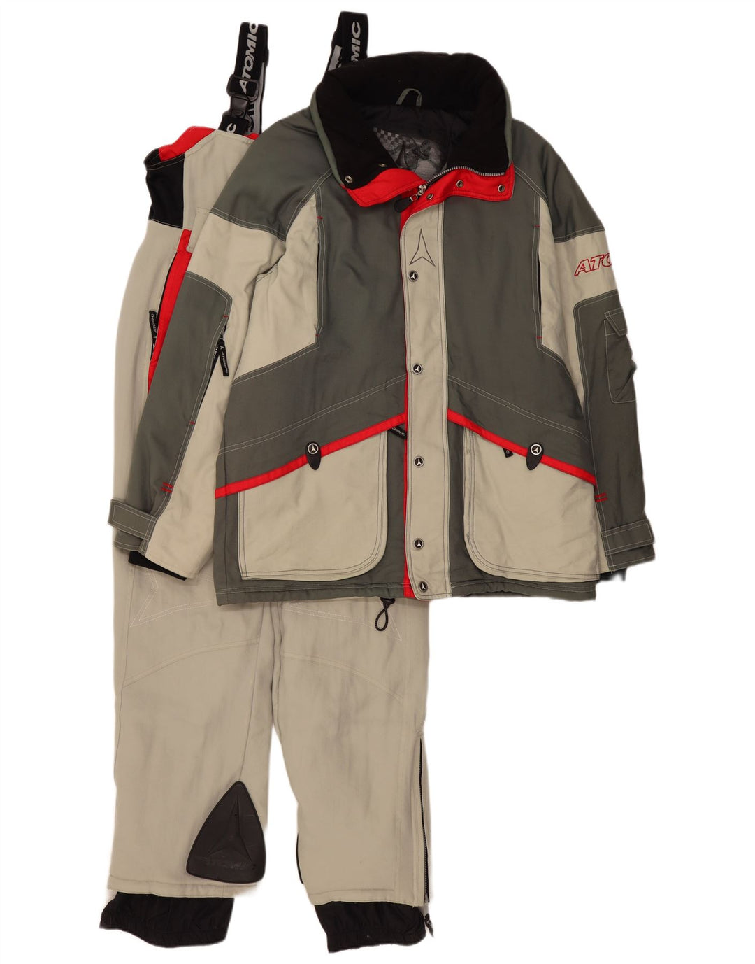 Atomic - Conjunto de esquí gráfico para hombre, 2 piezas, Reino Unido 38, color gris medio