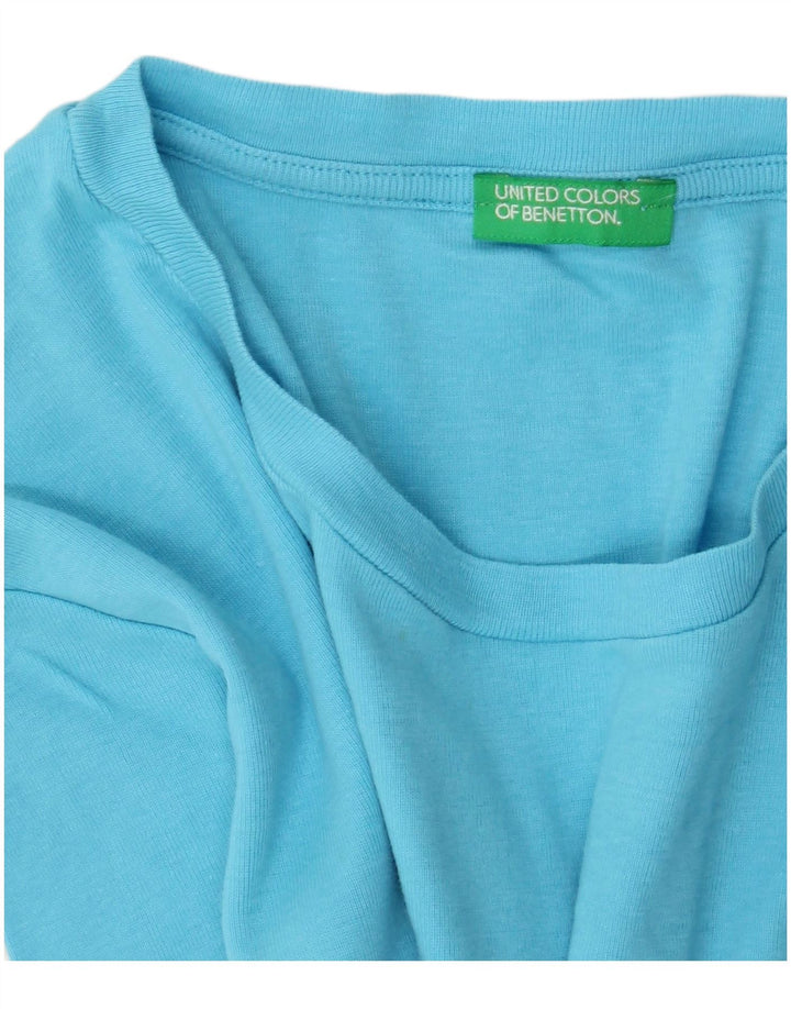 Benetton Camiseta Estampada para Mujer ES 44 Azul Medio