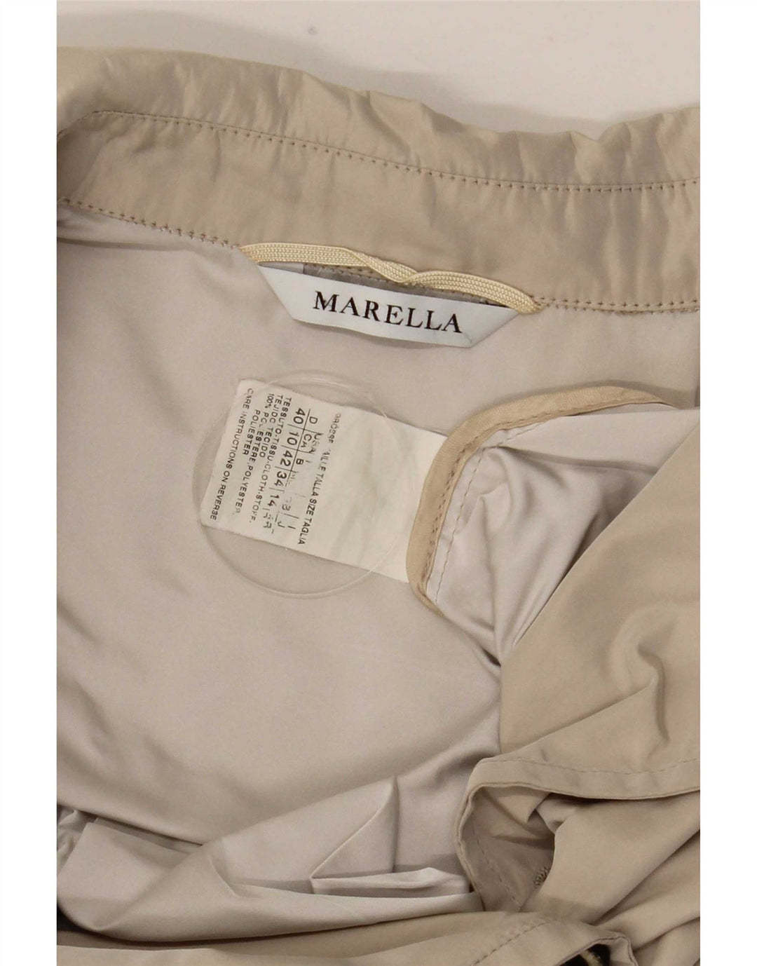 Marella Gabardina corta para mujer UK 44 Poliéster beige grande