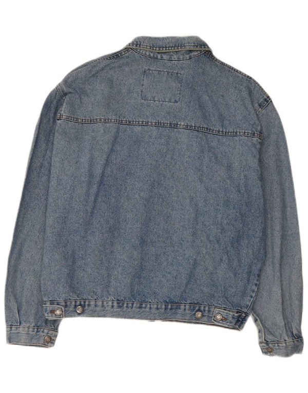 Vintage hombres chaqueta de mezclilla Reino Unido 42 XL algodón azul