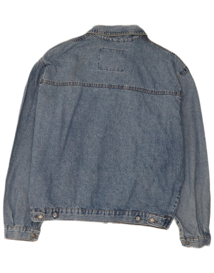 Vintage hombres chaqueta de mezclilla Reino Unido 42 XL algodón azul