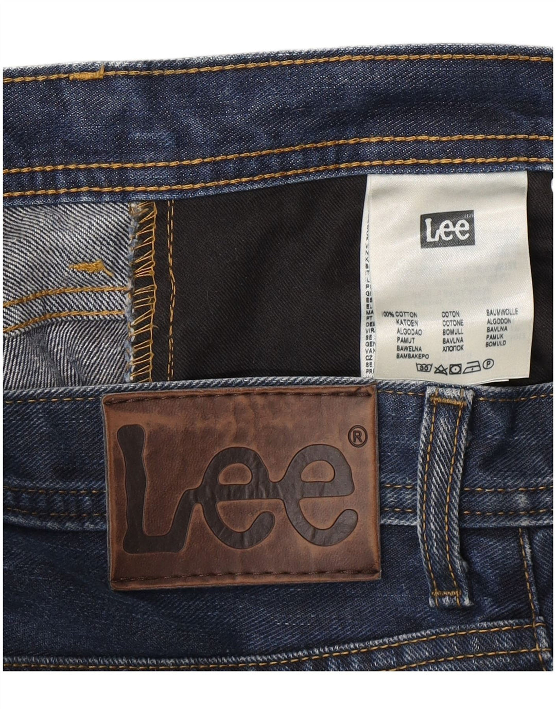 Lee Vaqueros Rectos Denver Para Hombre W33 L30 Algodón Azul