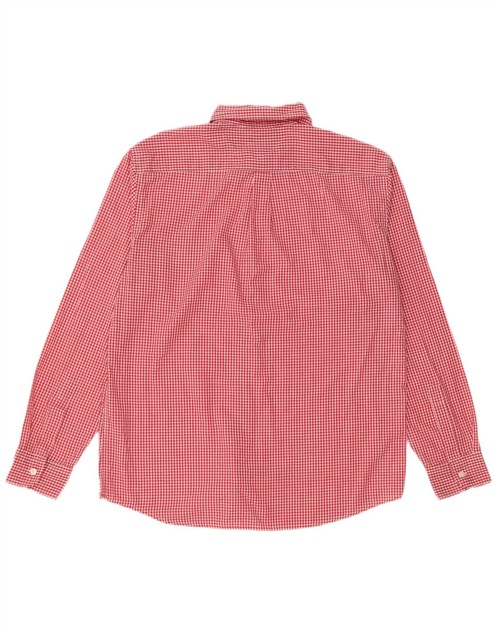 DOCKERS Camisa de hombre grande de algodón a cuadros rojo
