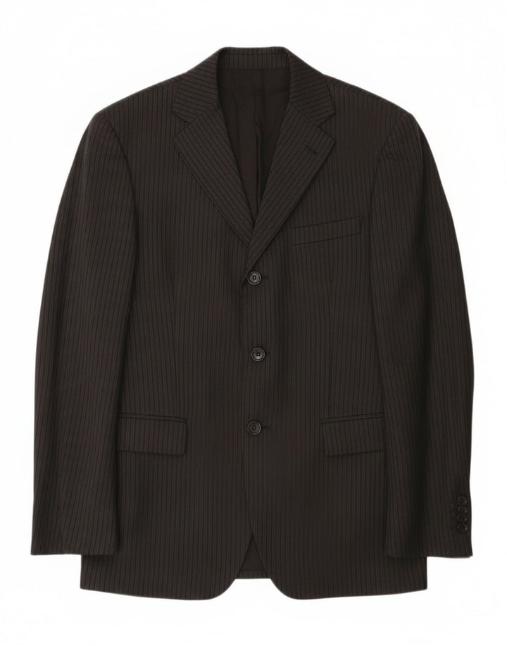 Paoloni Chaqueta tipo blazer de 3 botones para hombre IT 48 Mediana negra a rayas