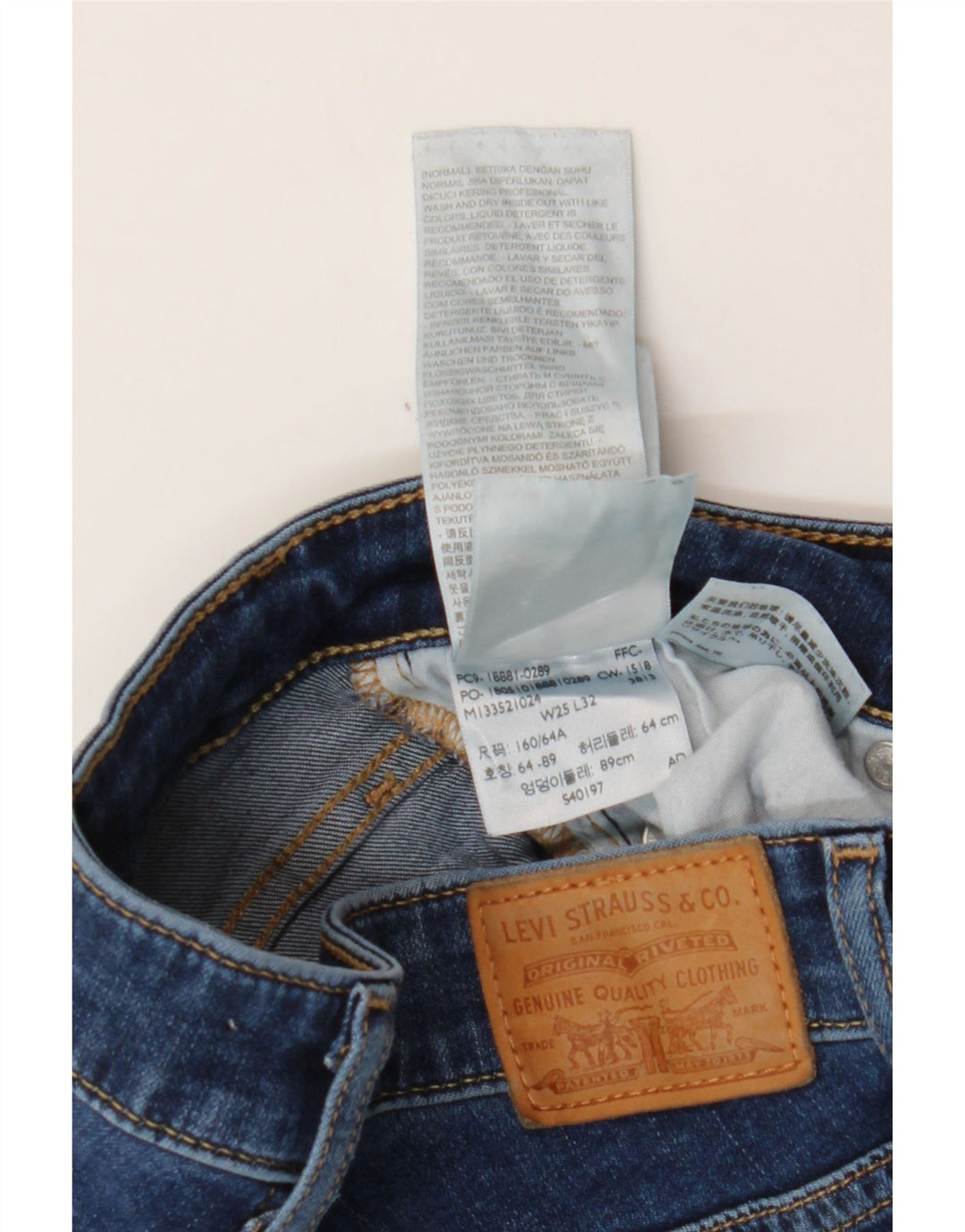 LEVI'S Vaqueros pitillo 711 para mujer W25 L32 Algodón azul