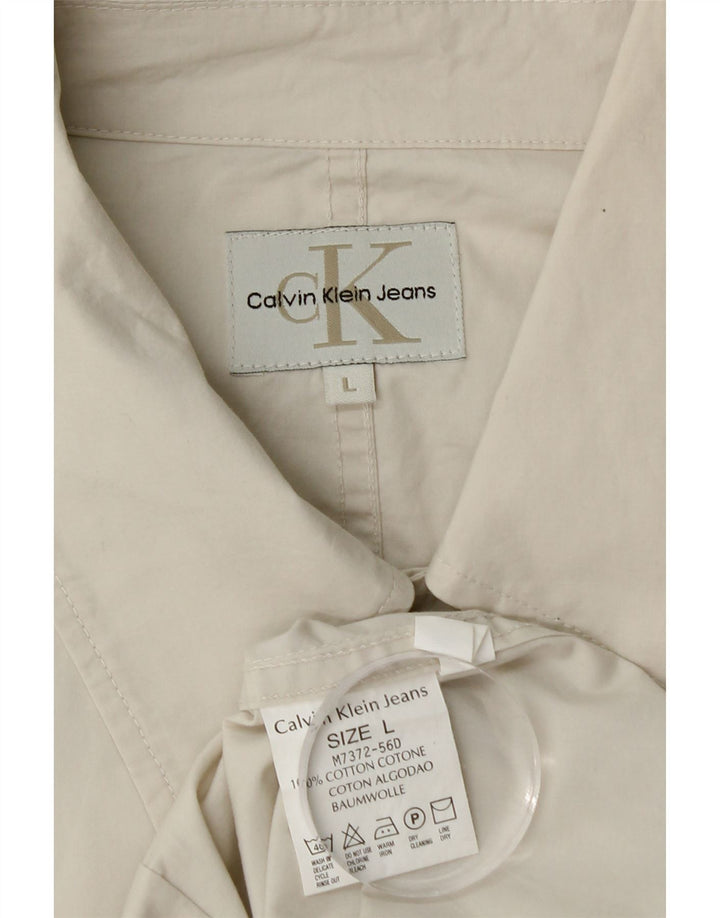 Calvin Klein Jeans Chaqueta Bomber para Hombre Reino Unido 40 Grande Algodón Blanco