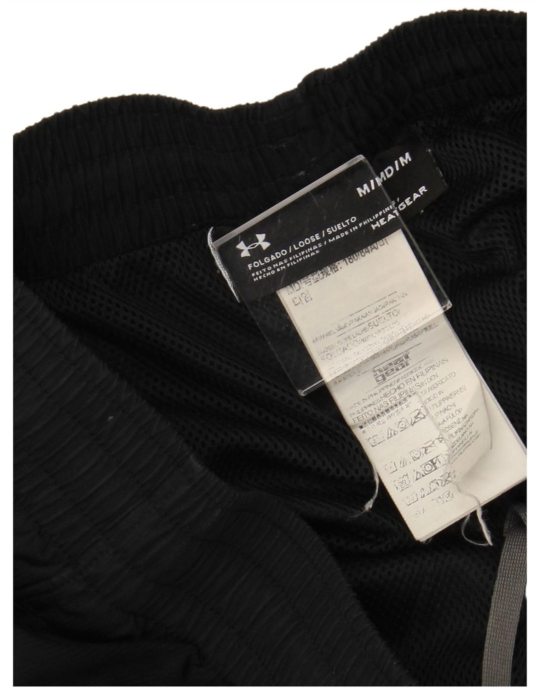 UNDER ARMOUR Pantalones de chándal con estampado Heat Gear para hombre, talla mediana, negro