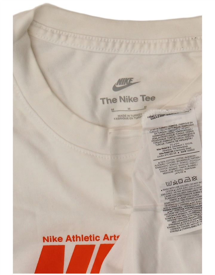 NIKE Camiseta gráfica para hombre Top mediano de algodón blanco roto