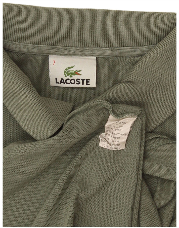 Polo Lacoste para hombre talla 7 2XL algodón caqui