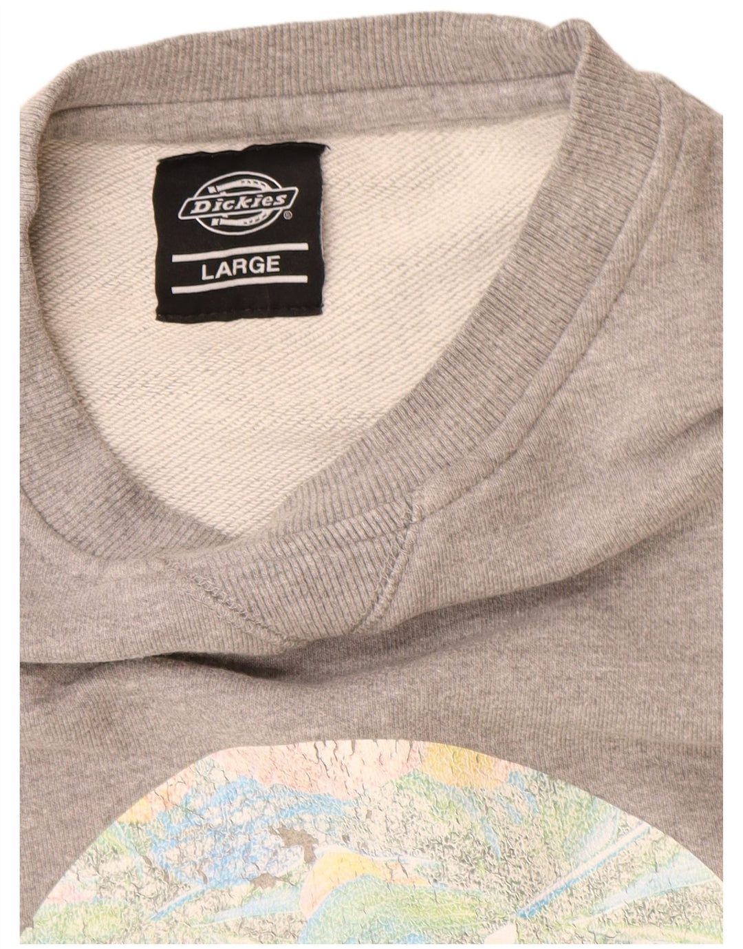 Dickies Hombre Sudadera Gráfica Jersey Grande Gris Algodón