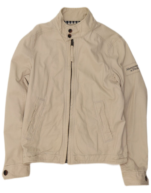 Abercrombie & Fitch Chaqueta bomber para hombre Reino Unido 40 Grande Algodón beige