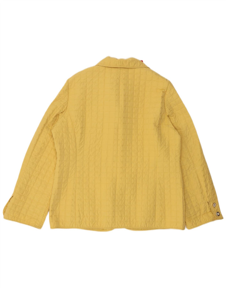 Perte by Krizia Chaqueta tipo blazer acolchada con 3 botones para mujer, talla 23, color amarillo mediano