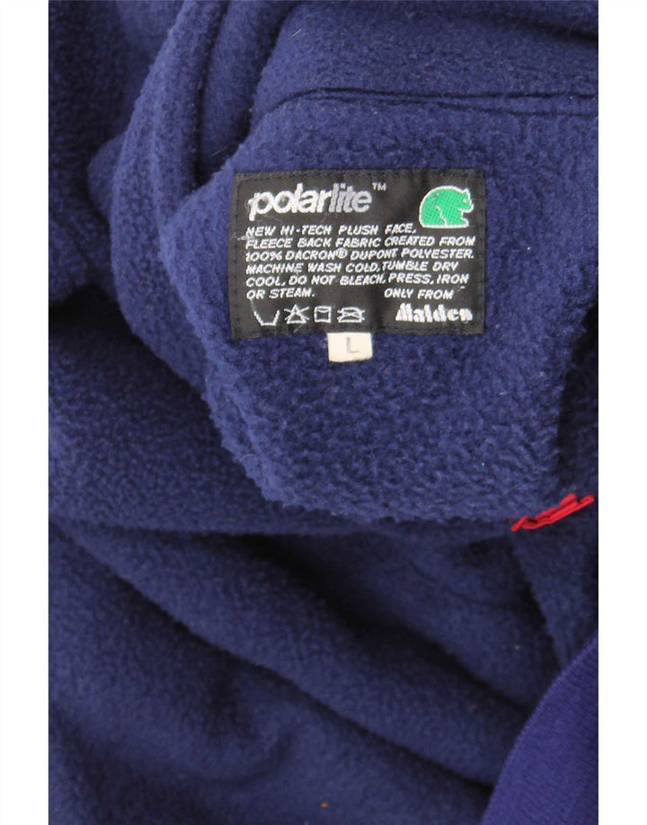 Malden Jersey de forro polar con cuello y botones para hombre, talla grande, azul