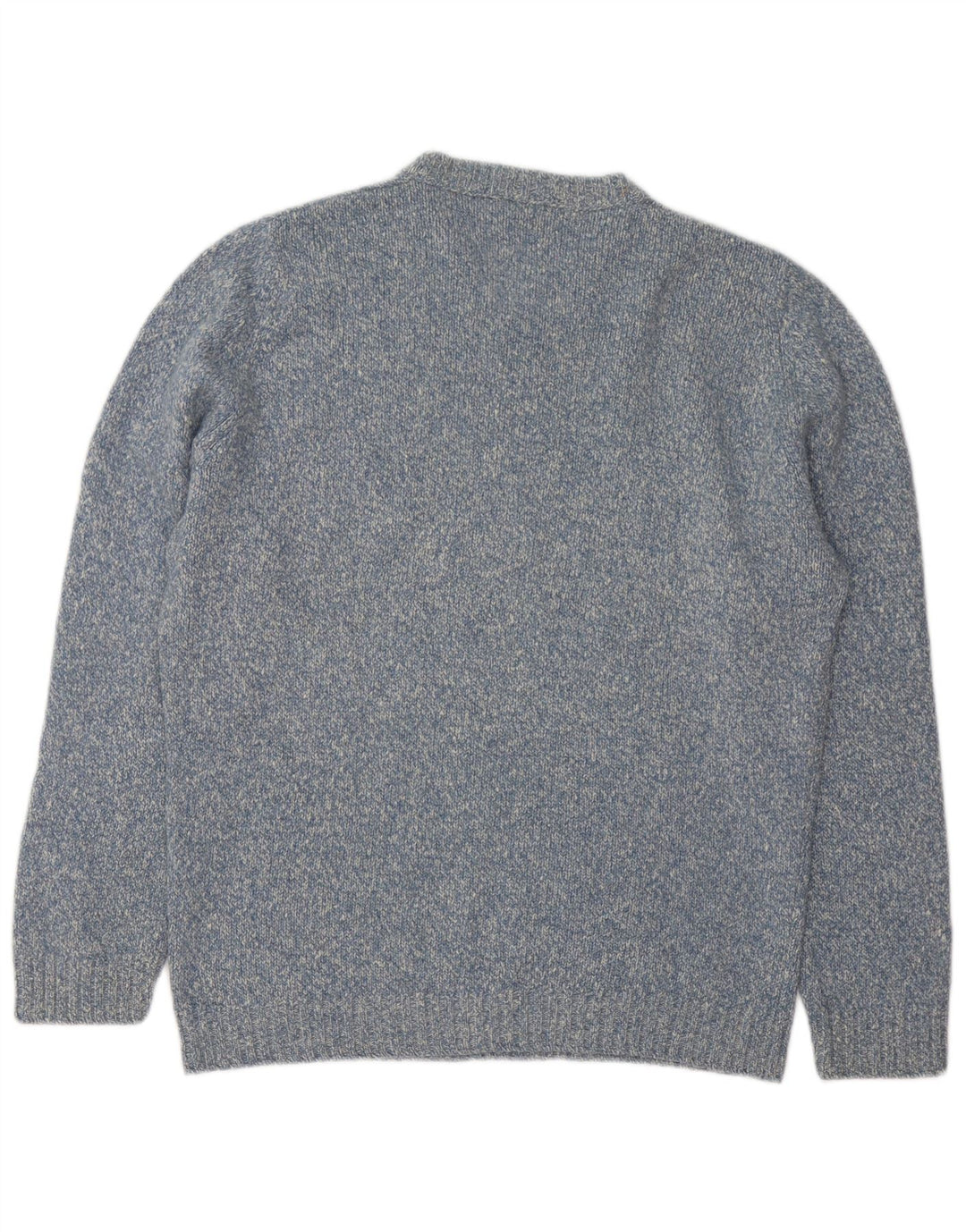 Gran Sasso Jersey de cuello redondo para hombre IT 48 Cachemira moteada azul medio