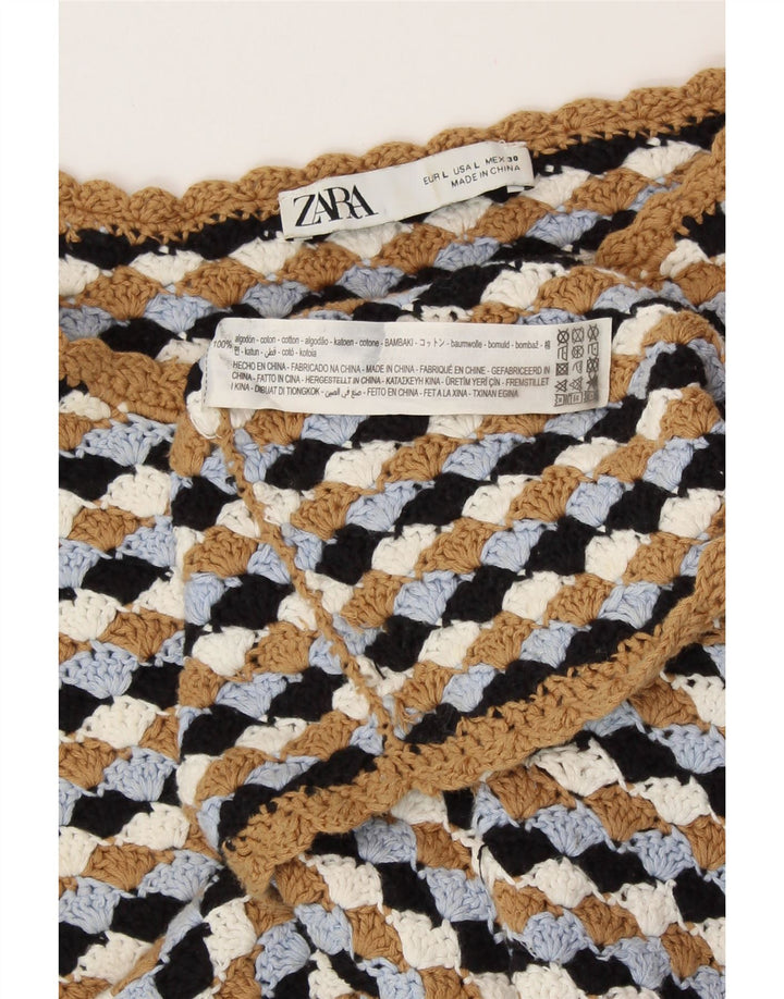 ZARA Jersey corto con cuello barco para mujer, talla 40, talla grande, multicolor