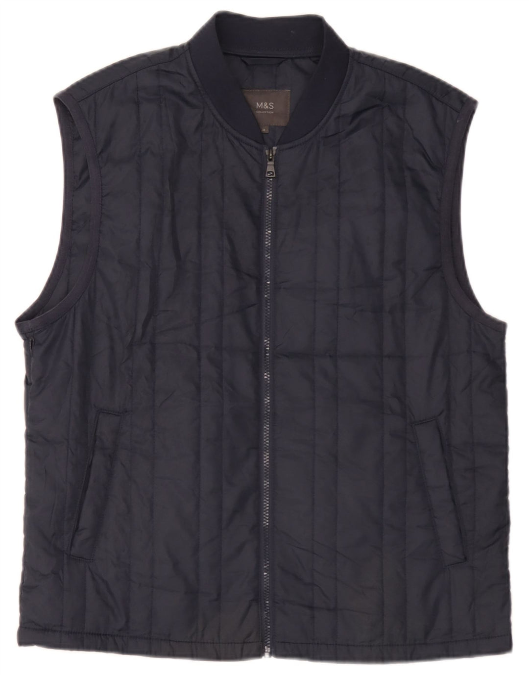 Marks & Spencer Mens Liner Gilet UK 38 Medio Azul Marino Poliéster