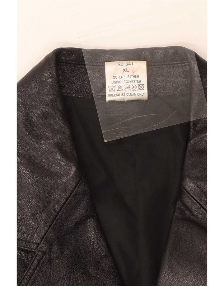 Chaqueta de cuero vintage para hombre UK 42 XL Negro