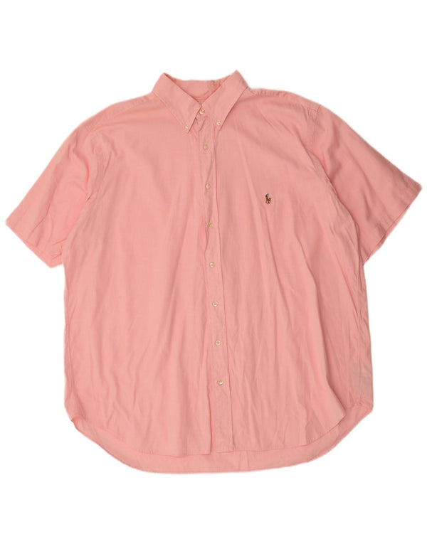 Polo Ralph Lauren Camisa de corte clásico de manga corta grande para hombre XL Algodón rosa