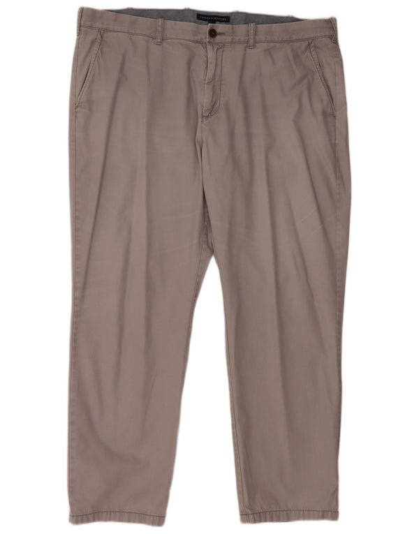 TOMMY HILFIGER Pantalón chino recto para hombre W42 L32 Algodón gris