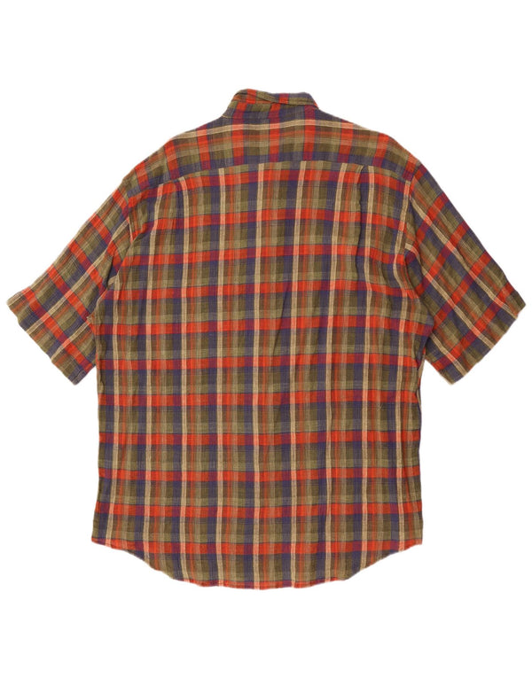 Missoni Camisa De Manga Corta Para Hombre 2XL Algodón A Cuadros Verde
