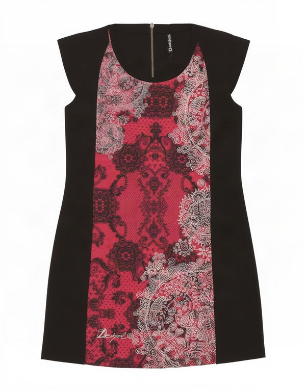 Desigual Womens Sheath Dress UK 18 XL Black Paisley Polyester