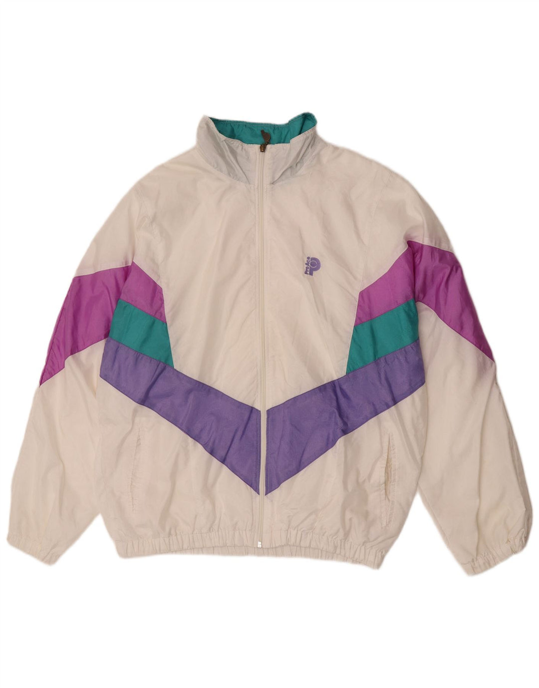 Pro Ace - Chaqueta de chándal para hombre, talla grande, color blanco roto, poliamida