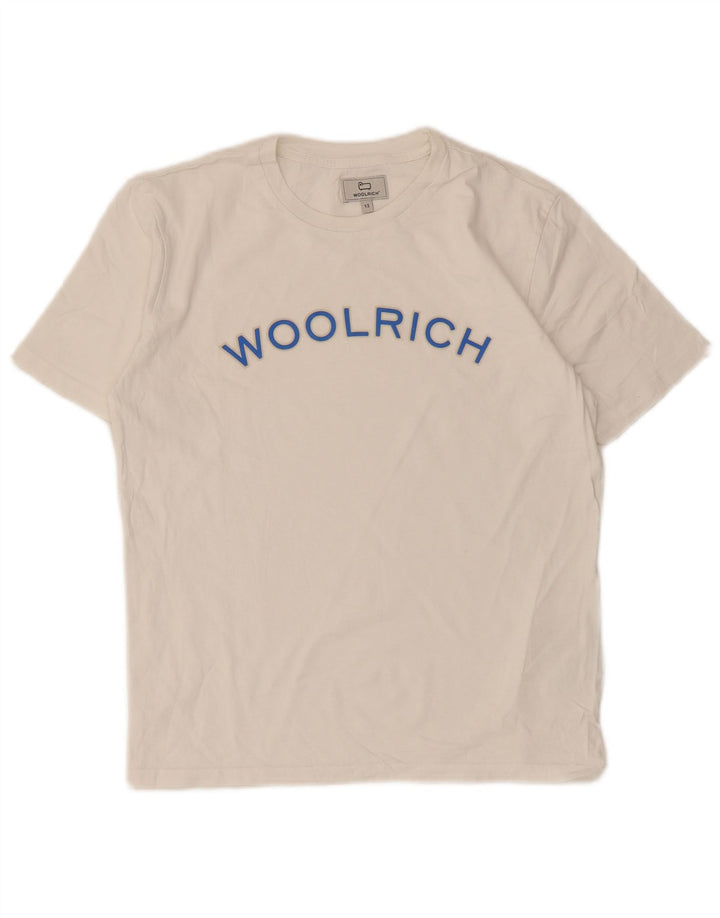 Woolrich Camiseta gráfica para niño 11-12 años Blanco Algodón