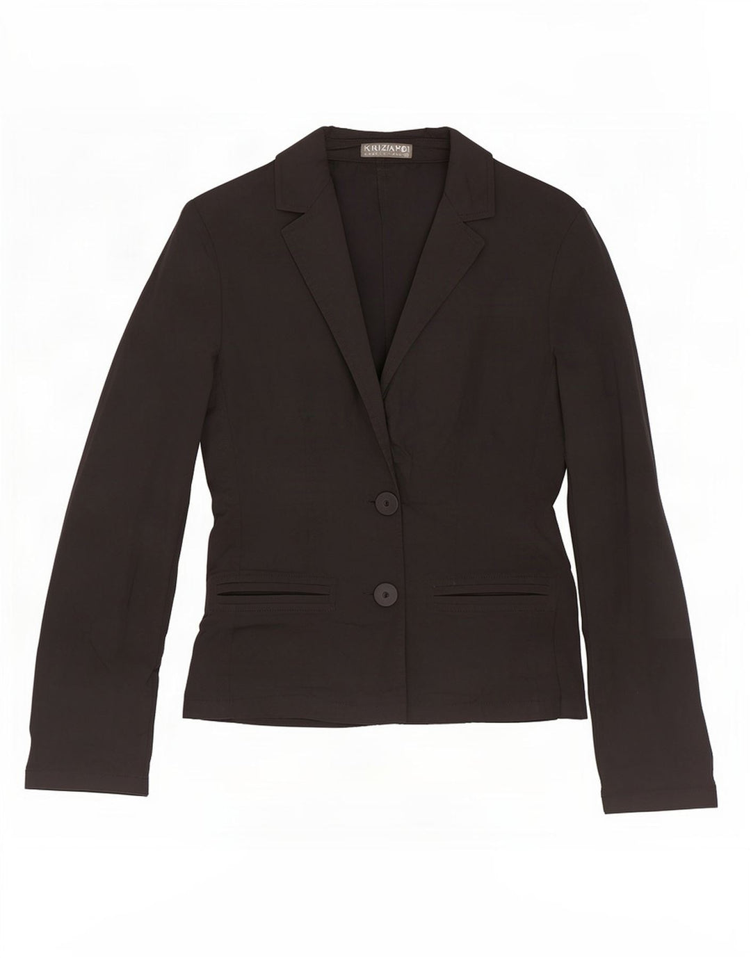 Krizia Poi Chaqueta tipo blazer de 2 botones para mujer IT 42 Medium Black