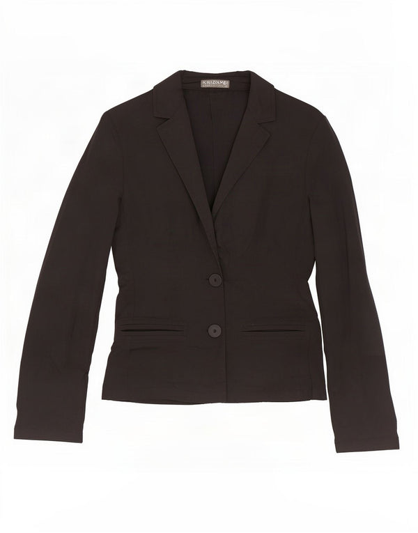 Krizia Poi Chaqueta tipo blazer de 2 botones para mujer IT 42 Medium Black