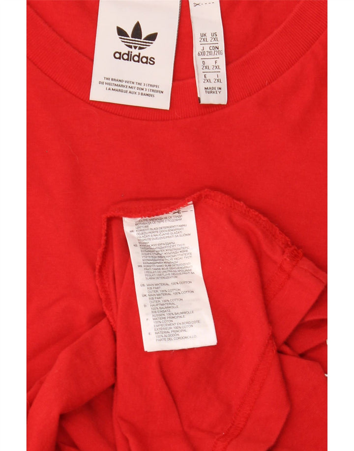 Adidas Camiseta Hombre Top 2XL Algodón Rojo