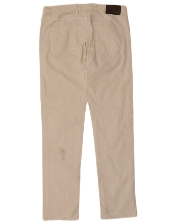 Massimo Dutti Vaqueros Slim Mujer EU 42 Large W32 L31 Algodón Blanco