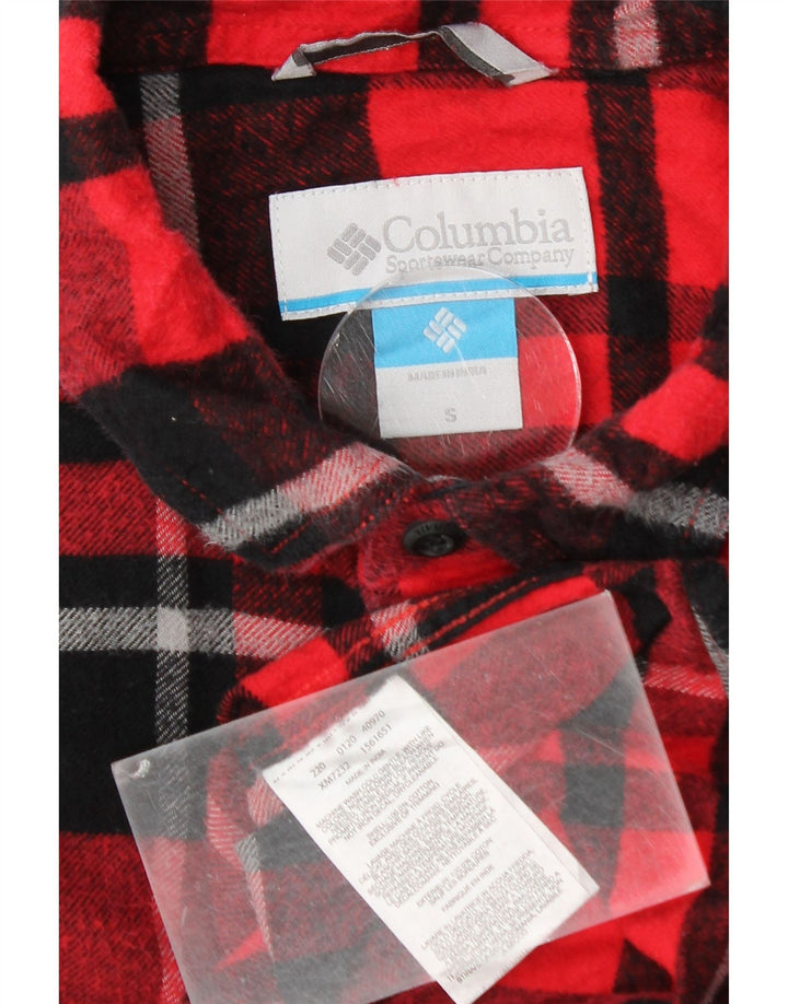 Columbia Algodón A Cuadros Rojo Pequeño Hombre