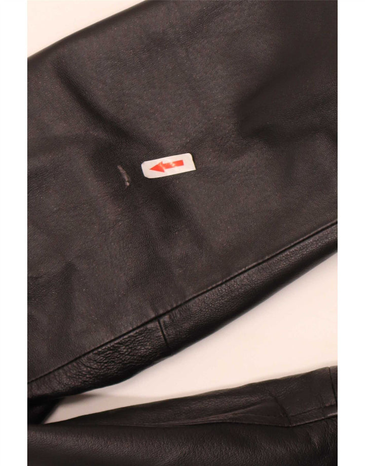 Chaqueta de cuero vintage para hombre IT 46 Small Black