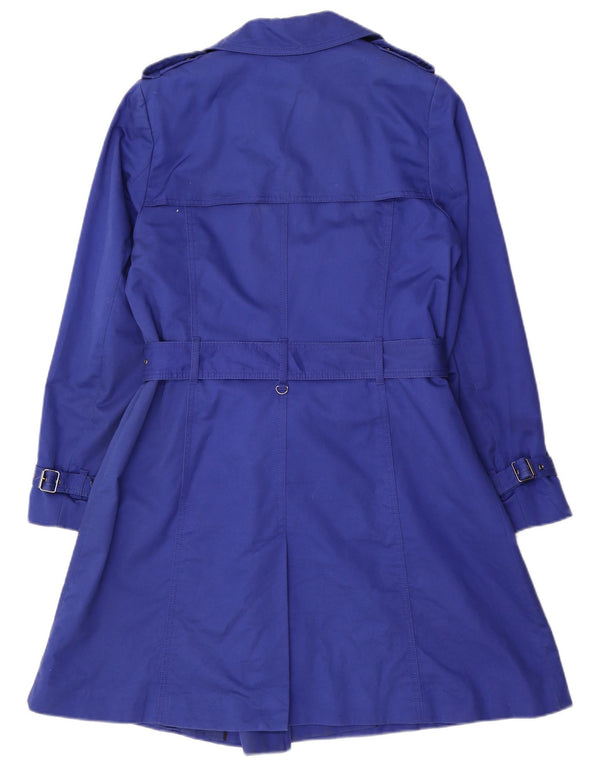 Marks & Spencer Gabardina de doble botonadura para mujer UK 44 Algodón azul medio