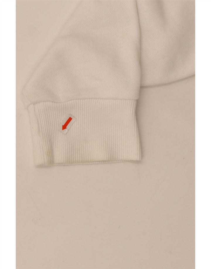 REEBOK Mens Graphic Hoodie Jumper Medium White Cotton