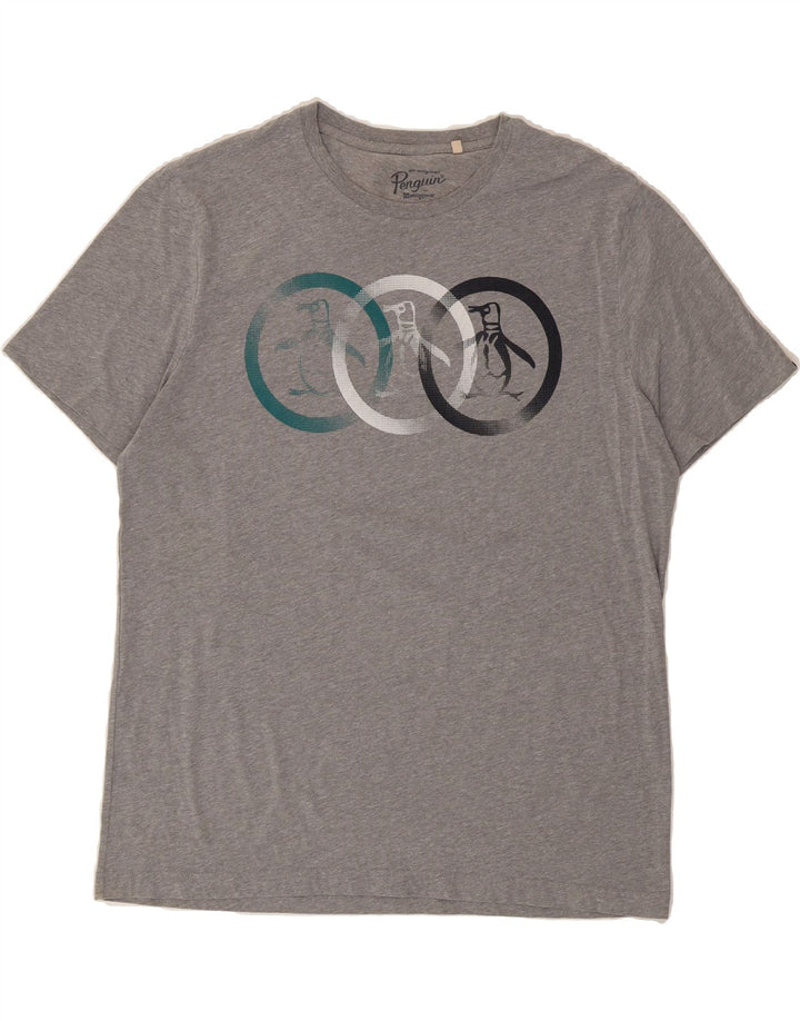 PENGUIN Mens Graphic T-Shirt Top 2XL Grey Vintage Penguin and Second-Hand Penguin from Messina Hembry 
