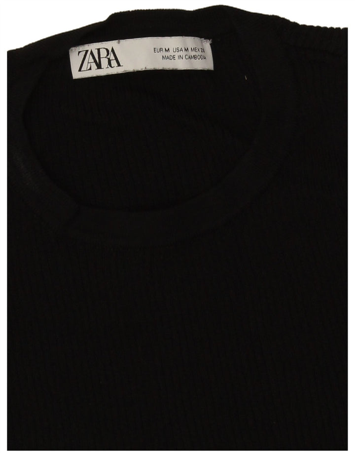 Zara Mujer Top De Un Hombro Reino Unido 42 Mediano Negro