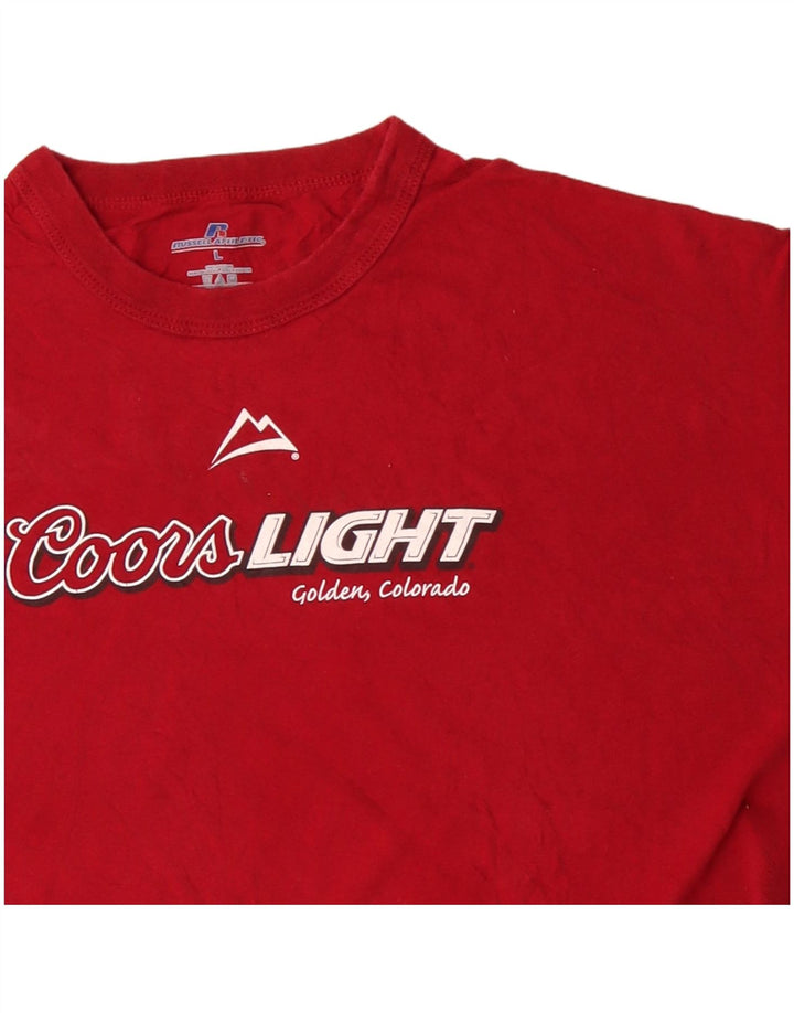 RUSSELL ATHLETIC Camiseta gráfica para hombre Top grande de algodón rojo