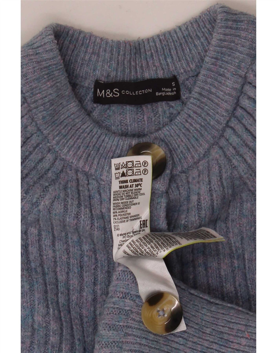 Marks & Spencer - Cárdigan extragrande para mujer, talla S, color azul