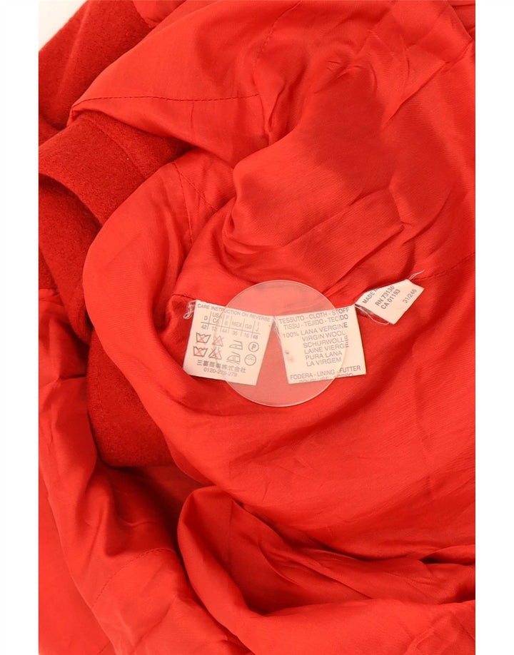 Marella Chaqueta Blazer de 2 Botones para Mujer UK 46 Grande Lana Roja