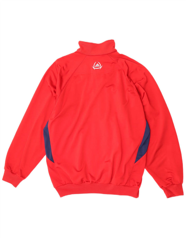 Adidas - Chaqueta de chándal para hombre, talla 40/42, color rojo medio, poliéster