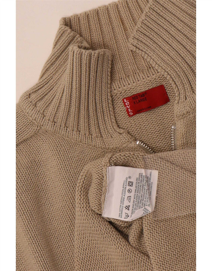 Levi's Cárdigan con cremallera completa para hombre XL Algodón beige
