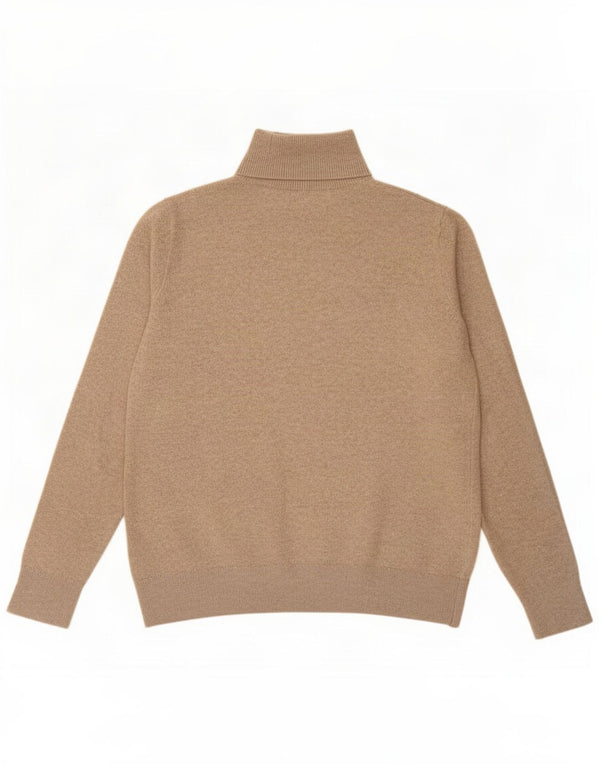 Marks & Spencer Jersey con cuello vuelto para mujer UK 10 Small Beige Poliéster