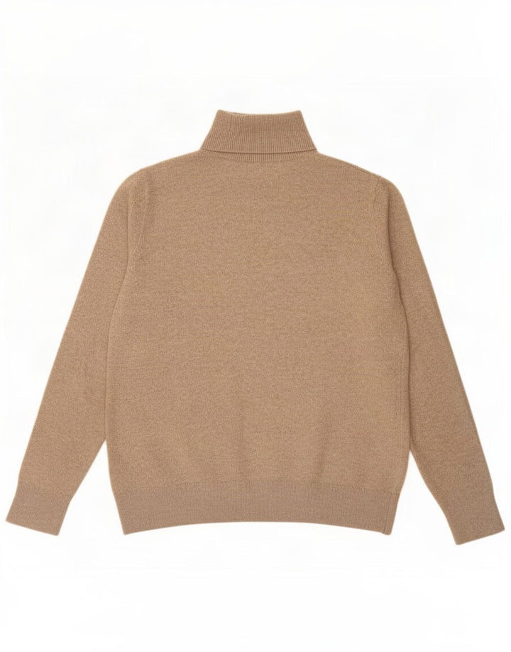 Marks & Spencer Jersey con cuello vuelto para mujer UK 10 Small Beige Poliéster
