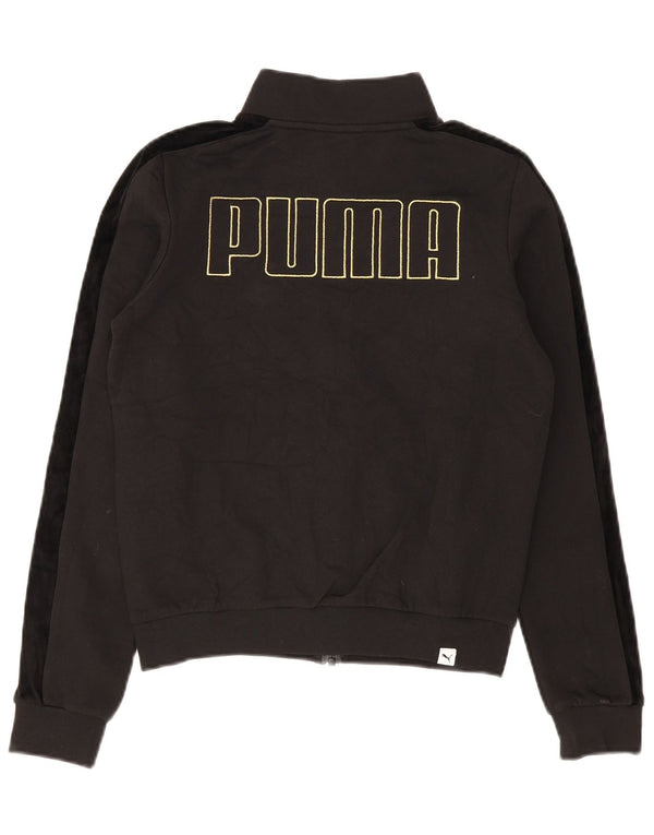 Puma Mujer Graphic Chándal Top Chaqueta UK 6 XS Negro Colorblock Algodón